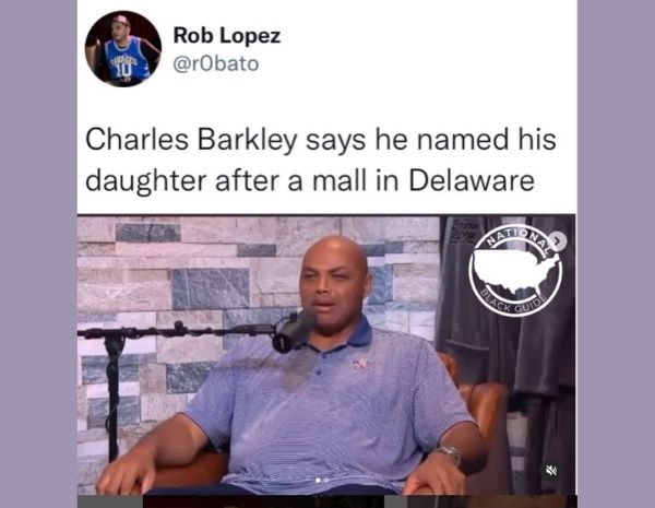 Charles Barkley Says He Named His Daughter After A Mall in Delaware