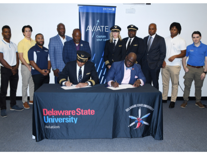United Airlines and Delaware State University’s Aviation Program Sign Partnership Agreement
